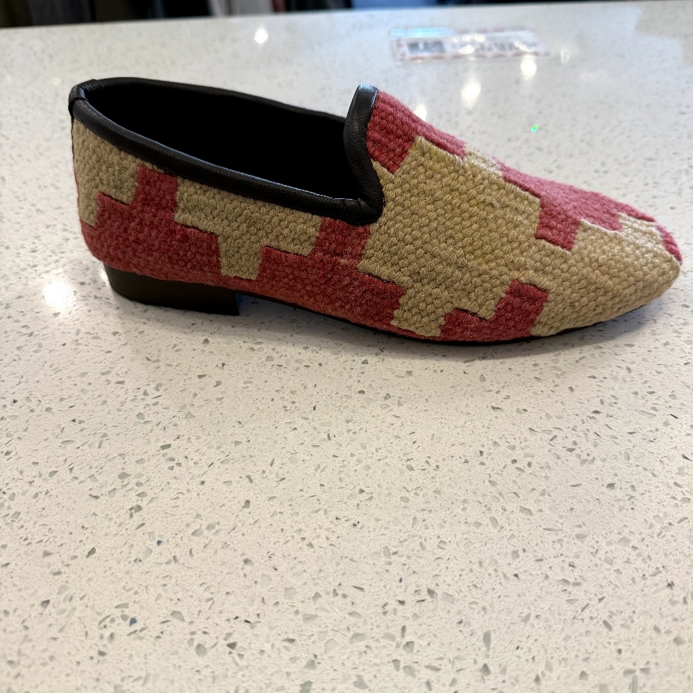 Elegant Red and Tan Men's Slip-On Loafers